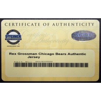 Rex Grossman Signed Chicago Bears Reebok Authentic Jersey JSA Steiner Authentic