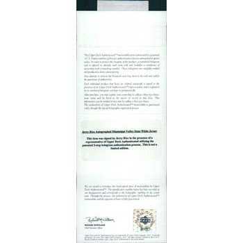 Jerry Rice Mississippi Valley State Signed Replica Jersey Upper Deck Authentic Jerry Rice Mississippi Valley State Signed Replica Jersey Upper Deck Authentic