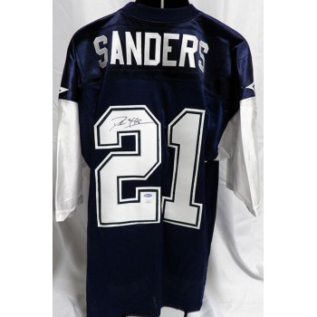 Deion Sanders Signed Dallas Cowboys Replica Jersey JSA Steiner Authentic