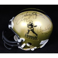Heisman Trophy Winners Sims, Ware x5 Signed Mini Helmet JSA Authenticated