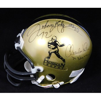 Heisman Trophy Winners Sims, Ware x5 Signed Mini Helmet JSA Authenticated