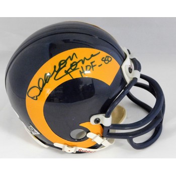 Deacon Jones Los Angeles Rams Signed Mini Helmet JSA Authenticated