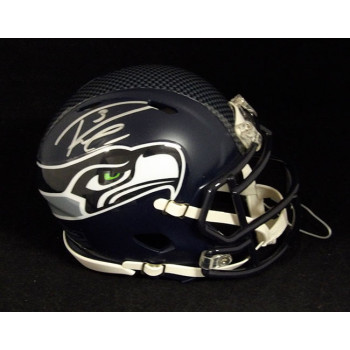 Russel Wilson Seattle Seahawks Signed Riddell Speed Mini Helmet JSA Authentic
