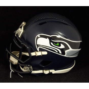 Russel Wilson Seattle Seahawks Signed Riddell Speed Mini Helmet JSA Authentic