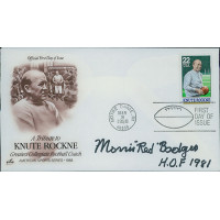 Morris Red Badgro Signed Tribute To Knute Rockne FDI Cachet JSA Authenticated