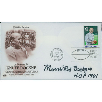 Morris Red Badgro Signed Tribute To Knute Rockne FDI Cachet JSA Authenticated Morris Red Badgro Signed Tribute To Knute Rockne FDI Cachet JSA Authenticated