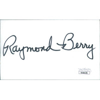 Raymond Berry Baltimore Colts Signed 3x5 Index Card JSA Authenticated