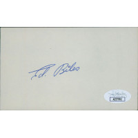 Ed Biles Houston Oilers Signed 3x5 Index Card JSA Authenticated