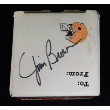 Jim Brown Cleveland Browns Signed 4x4x4 Mug Box JSA Authenticated
