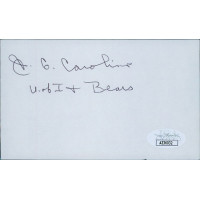 J.C. Caroline Chicago Bears Signed 3x5 Index Card JSA Authenticated