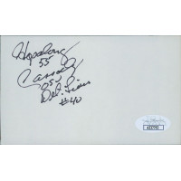 Howard Hopalong Cassady Detroit Lions Signed 3x5 Index Card JSA Authenticated