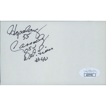 Howard Hopalong Cassady Detroit Lions Signed 3x5 Index Card JSA Authenticated Howard Hopalong Cassady Detroit Lions Signed 3x5 Index Card JSA Authenticated