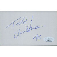 Todd Christensen Oakland Raiders Signed 3x5 Index Card JSA Authenticated Todd Christensen Oakland Raiders Signed 3x5 Index Card JSA Authenticated
