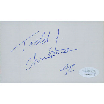Todd Christensen Oakland Raiders Signed 3x5 Index Card JSA Authenticated Todd Christensen Oakland Raiders Signed 3x5 Index Card JSA Authenticated