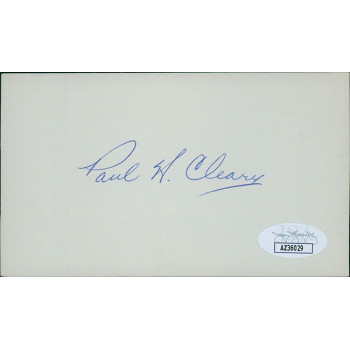 Paul Cleary USC Trojans Football Player Signed 3x5 Index Card JSA Authenticated