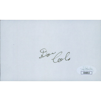 Don Colo Cleveland Browns Signed 3x5 Index Card JSA Authenticated