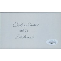 Charlie Cowan Los Angeles Rams Signed 3x5 Index Card JSA Authenticated