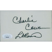 Charlie Cowan Los Angeles Rams Signed 3x5 Index Card JSA Authenticated