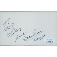 Irv Cross Philadelphia Eagles Signed 3x5 Index Card JSA Authenticated