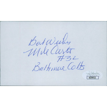 Mike Curtis Baltimore Colts Signed 3x5 Index Card JSA Authenticated Mike Curtis Baltimore Colts Signed 3x5 Index Card JSA Authenticated