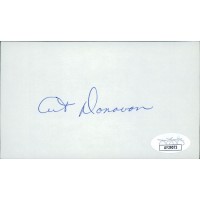Art Donovan Baltimore Colts Signed 3x5 Index Card JSA Authenticated