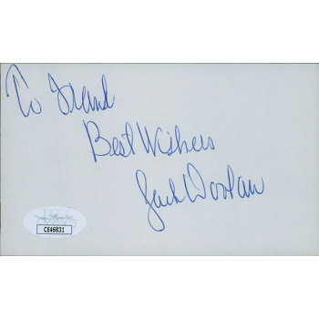 Jack Doolan New York Giants Chicago Cardinals Signed 3x5 Index Card JSA Authen