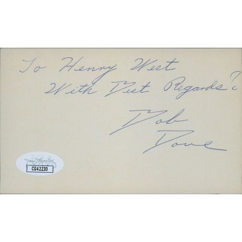 Bob Dove Notre Dame Fighting Irish Signed 3x5 Index Card JSA Authenticated
