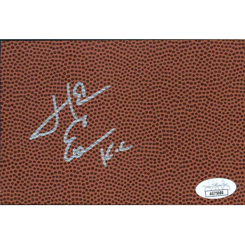 Herm Edwards Kansas City Chiefs Signed 4x6 Football Surface Card JSA Authentic