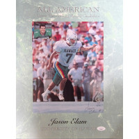 Jason Elam Hawaii Rainbow Warriors Signed 13.5x16.5 Lithograph JSA Authenticated