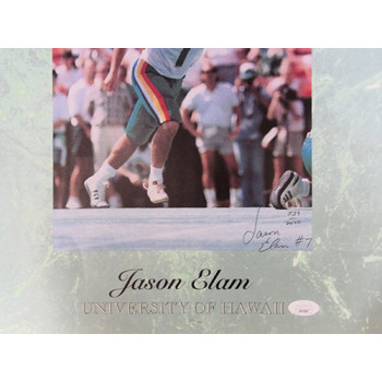 Jason Elam Hawaii Rainbow Warriors Signed 13.5x16.5 Lithograph JSA Authenticated