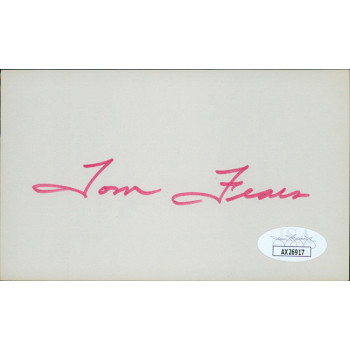 Tom Fears Los Angeles Rams Signed 3x5 Index Card JSA Authenticated Tom Fears Los Angeles Rams Signed 3x5 Index Card JSA Authenticated