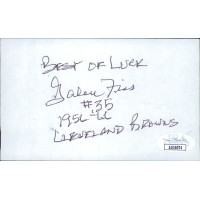 Galen Fiss Cleveland Browns Signed 3x5 Index Card JSA Authenticated
