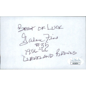 Galen Fiss Cleveland Browns Signed 3x5 Index Card JSA Authenticated