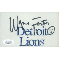 Wayne Fontes Detroit Lions Signed 3x5 Index Card JSA Authenticated