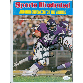 Chuck Foreman Minnesota Vikings Signed 8.5x11 Paper Page JSA Authenticated Chuck Foreman Minnesota Vikings Signed 8.5x11 Paper Page JSA Authenticated