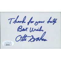 Otto Graham Cleveland Browns Signed 3x5 Index Card JSA Authenticated