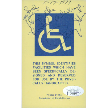 Rosey Grier Football Player Signed 3x5 Parking Pass JSA Authenticated Rosey Grier Football Player Signed 3x5 Parking Pass JSA Authenticated