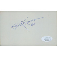David Humm Oakland Raiders Signed 3x5 Index Card JSA Authenticated
