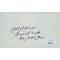 Marty Karow Ohio State Buckeyes Signed 3x5 Index Card JSA Authenticated