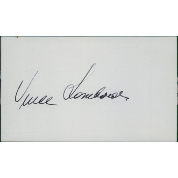 Vince Lombardi Green Bay Packers Signed 3x5 Index Card JSA Authenticated Vince Lombardi Green Bay Packers Signed 3x5 Index Card JSA Authenticated