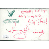 Tommy McDonald Philadelphia Eagles Signed Thank You Card JSA Authenticated Tommy McDonald Philadelphia Eagles Signed Thank You Card JSA Authenticated