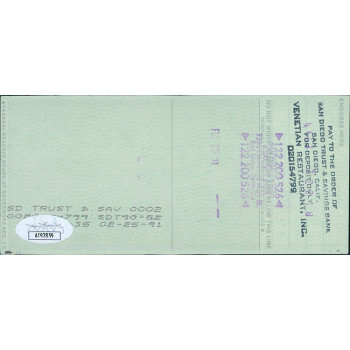 Ron Mix San Diego Chargers Signed Cancelled Check JSA Authenticated Ron Mix San Diego Chargers Signed Cancelled Check JSA Authenticated
