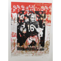 Joe Montana San Francisco 49ers Signed 33x44 Lithograph JSA Authenticated