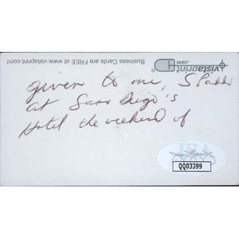 Packers Dowler, Wood, Thurston, Kramer Signed Business Card JSA Authenticated