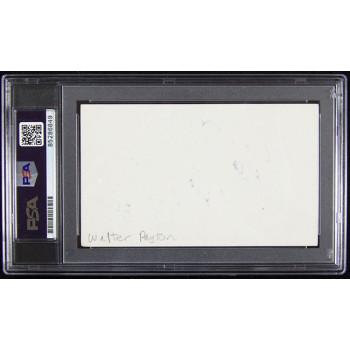 Walter Peyton Chicago Bears Signed 3x5 Index Card PSA Authenticated Personalized
