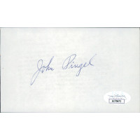 John Pingel Detroit Lions Signed 3x5 Index Card JSA Authenticated