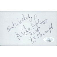 Mike Pyle Chicago Bears Signed 3x5 Index Card JSA Authenticated