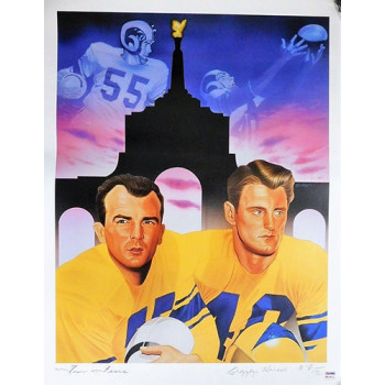 Los Angeles Rams Elroy Hirsch & Tom Fears Signed 21x28 Lithograph PSA Authentic Los Angeles Rams Elroy Hirsch & Tom Fears Signed 21x28 Lithograph PSA Authentic
