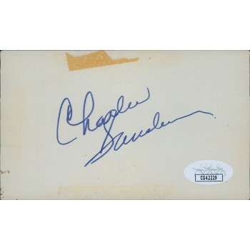 Charlie Sanders Detroit Lions Signed 3x5 Index Card JSA Authenticated