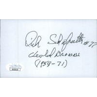 Dick Schafrath Cleveland Browns Signed 3x5 Index Card JSA Authenticated Dick Schafrath Cleveland Browns Signed 3x5 Index Card JSA Authenticated